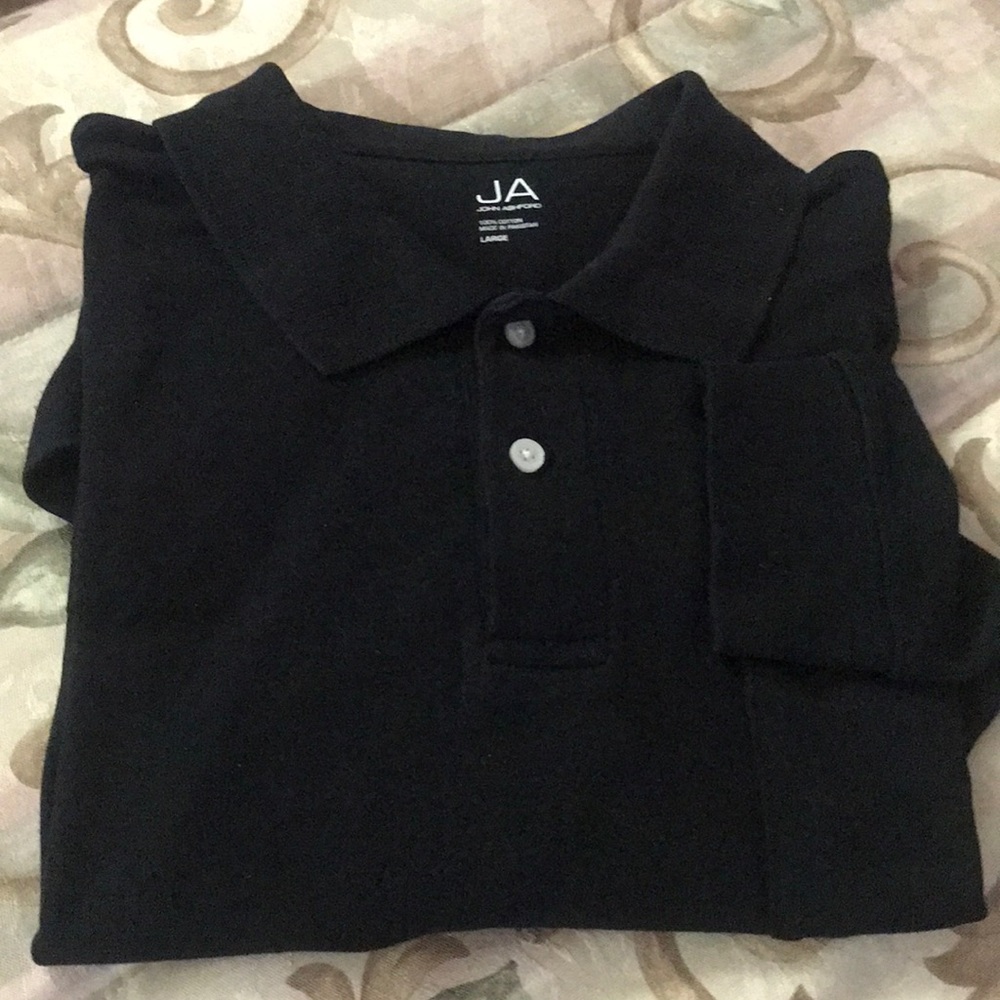 Men’s JON ASHFORD long sleeve pullover shirt in black size L